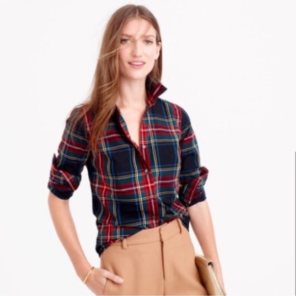 J. Crew Perfect shirt in Stewart tartan plaid - Picture 3 of 10